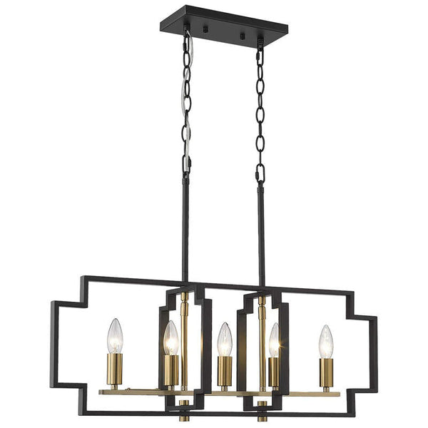 Modern 3-Lamp Antique Brass