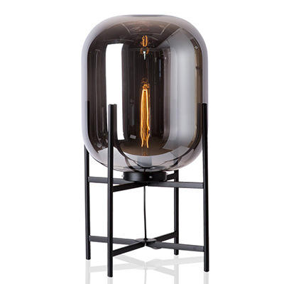 Glass Shade Black Table Lamp